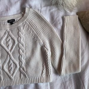 Express White Cropped Sweater